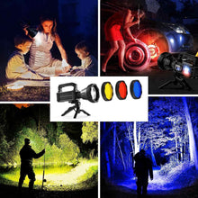 Load image into Gallery viewer, water). Utry Torches Led Super Bright Rechargeable, Long Range Searchlight, 100000 Lumens Led Super Bright Flashlight for Outdoor Emergencies, Camping, Fishing, Hunting and Other Versatile Lighting
